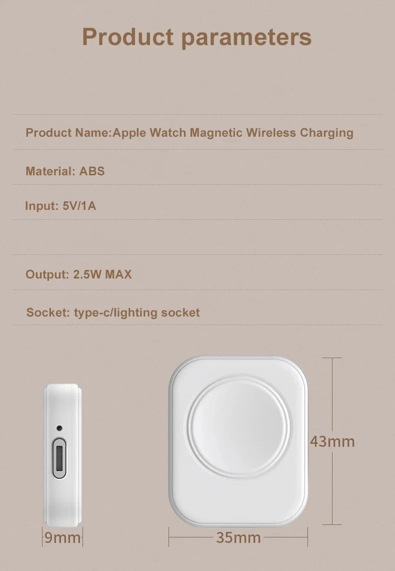 FECAS Fast Magnetic Watch Wireless Charger