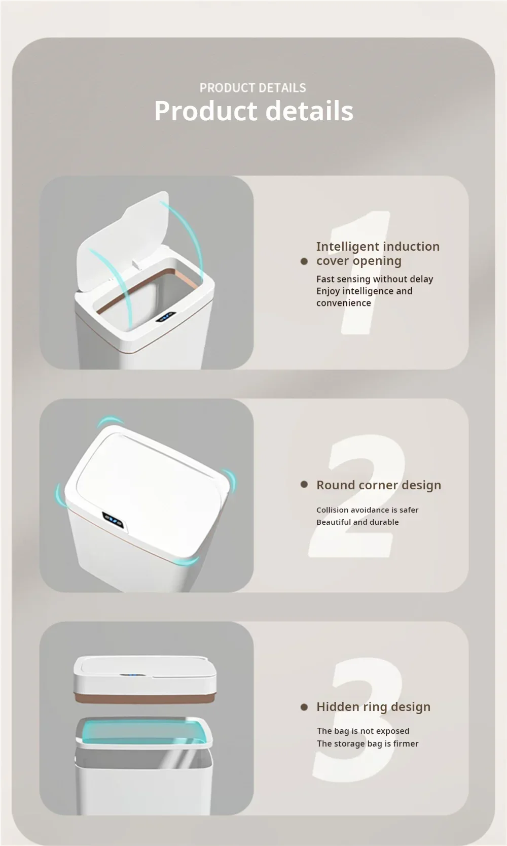 REBOSH Smart Trash Can Automatic Bagging Electronic