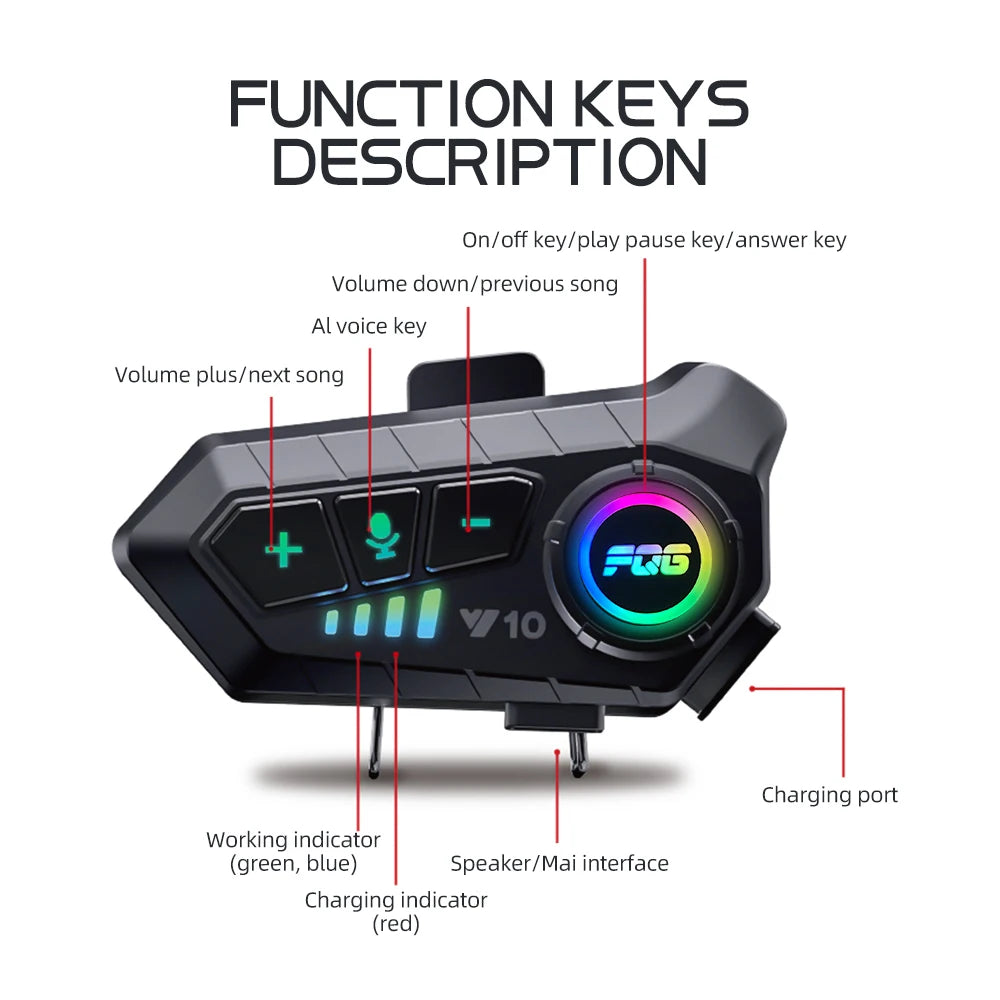 VETRA Bluetooth Helmet Headset Wireless