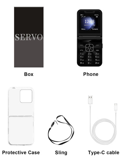 SERVO A50 Pro Flip Phone Dual SIM Card